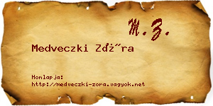 Medveczki Zóra névjegykártya